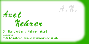 axel nehrer business card